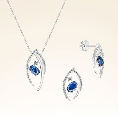 2,25 Karat Safir Pırlanta Set - Pare Pırlanta