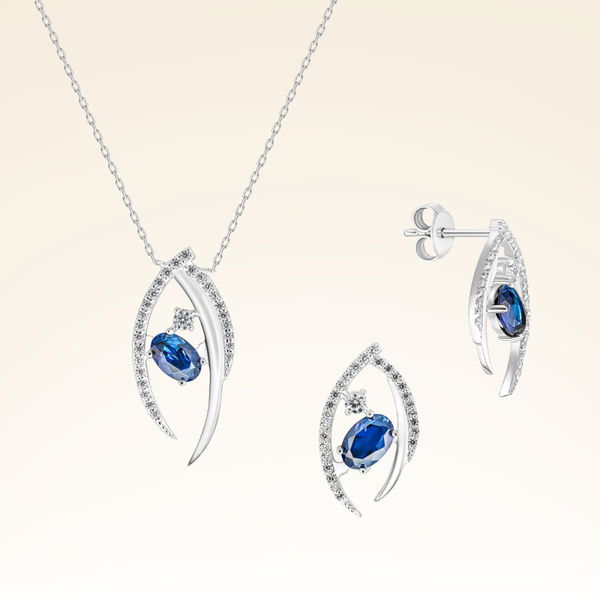 2,25 Karat Safir Pırlanta Set - Pare Pırlanta