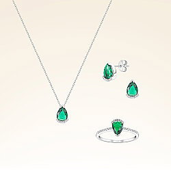 2,34 Karat Pırlantalı Zümrüt Set - 1