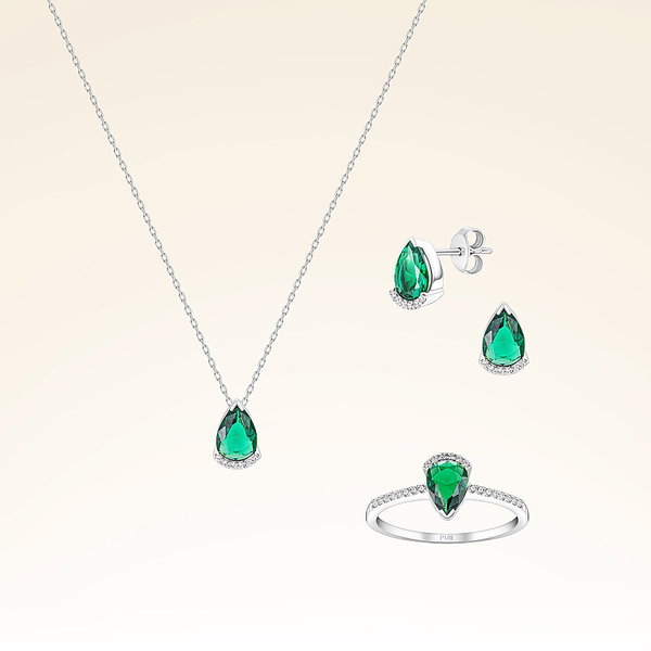 2,34 Karat Pırlantalı Zümrüt Set - Pare Pırlanta