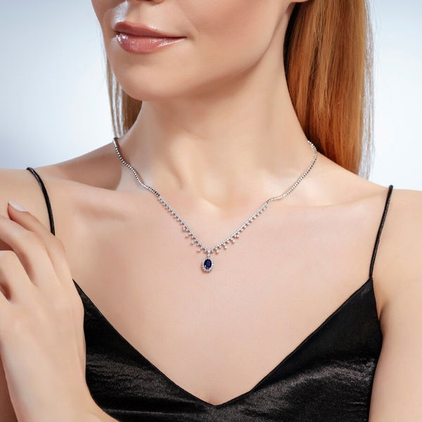 2,43 Karat Pırlantalı Safir Gerdanlık - Pare Pırlanta