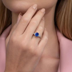 2,44 Karat Pırlanta Safir Yüzük - PR00141 - 4