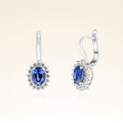 2,45 Karat Pırlanta Safir Küpe - PR00726 - 1