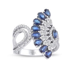 2,52 Karat Pırlantalı Safir Yüzük - P0002095 - 1