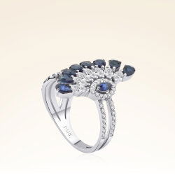2,52 Karat Pırlantalı Safir Yüzük - 2