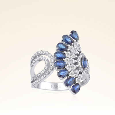 2,52 Karat Pırlantalı Safir Yüzük - Pare Pırlanta