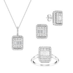 2,71 Karat Baget Pırlanta Set - PRS0017 - 1