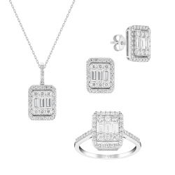 2,83 Karat Baget Pırlanta Set - PRS0016 - 1