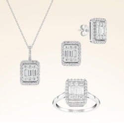 2,83 Karat Baget Pırlanta Set - 1