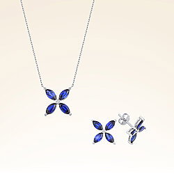 3,27 Karat Pırlantalı Safir Set - 1