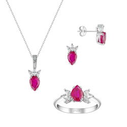 3,5 Karat Yakut Pırlanta Set - PRS0001 - 1