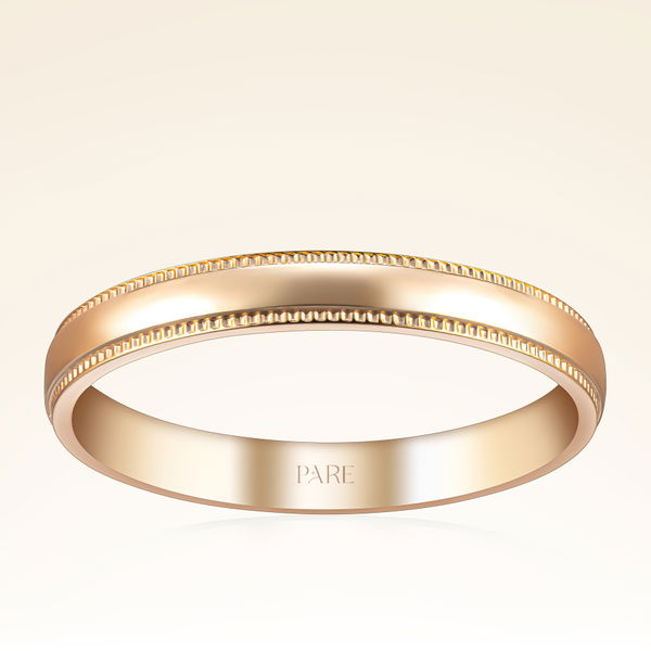 3,50mm Kenarı Kalemli Erkek Alyans - Pare Pırlanta