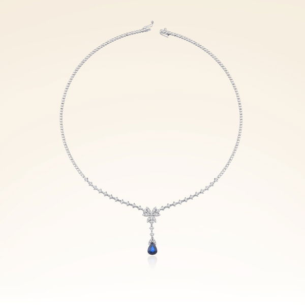 3,53 Karat Pırlantalı Safir Gerdanlık - Pare Pırlanta