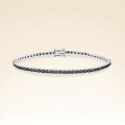 3,60 Karat Siyah Pırlantalı Suyolu Bileklik - 1