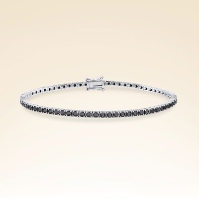 3,60 Karat Siyah Pırlantalı Suyolu Bileklik - Pare Pırlanta