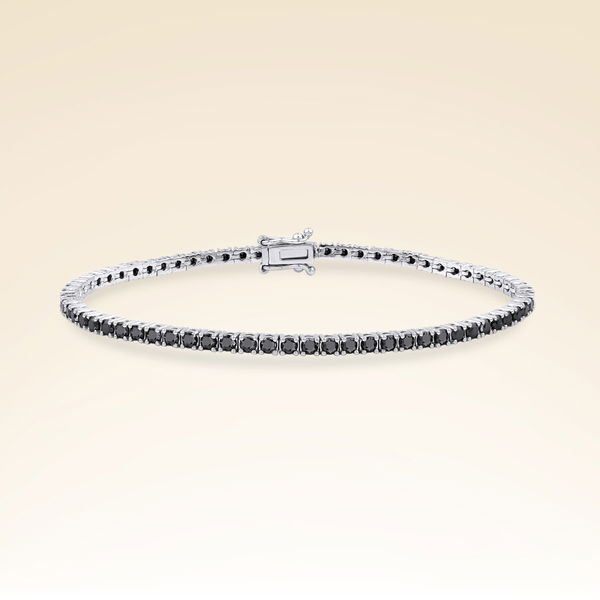 3,60 Karat Siyah Pırlantalı Suyolu Bileklik - Pare Pırlanta