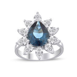 4,25 Karat Pırlantalı Safir Yüzük - P0001147 - 1