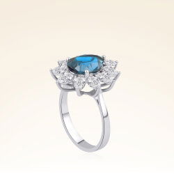 4,25 Karat Pırlantalı Safir Yüzük - 2
