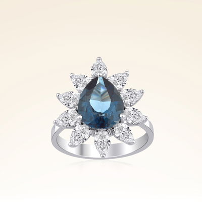 4,25 Karat Pırlantalı Topaz Yüzük - Pare Pırlanta