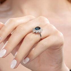 4,25 Karat Pırlantalı Topaz Yüzük - 4