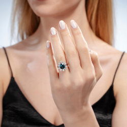 4,25 Karat Pırlantalı Topaz Yüzük - 3