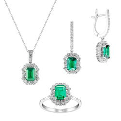 4,60 Karat Zümrüt Pırlanta Set - PRS0019 - 1