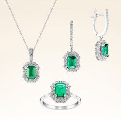 4,60 Karat Zümrüt Pırlanta Set - 1