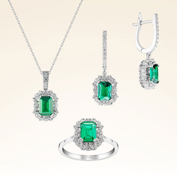 4,60 Karat Zümrüt Pırlanta Set - Pare Pırlanta