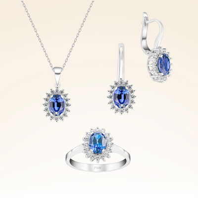 4,89 Karat Safir Pırlanta Set - Pare Pırlanta