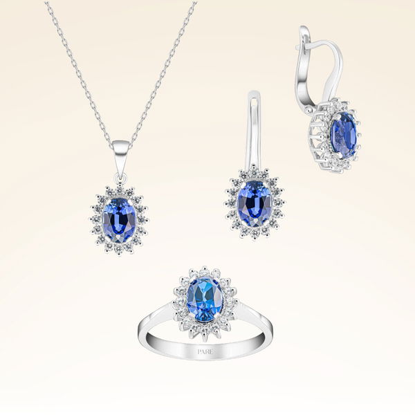 4,89 Karat Safir Pırlanta Set - Pare Pırlanta