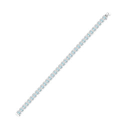 5,10 Karat Pırlantalı Swiss Blue Topaz Suyolu Bileklik - PR00556 - 2