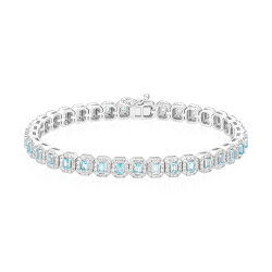 5,10 Karat Pırlantalı Swiss Blue Topaz Suyolu Bileklik - PR00556 - 1