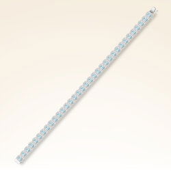 5,10 Karat Pırlantalı Swiss Blue Topaz Suyolu Bileklik - 2