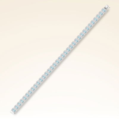 5,10 Karat Pırlantalı Swiss Blue Topaz Suyolu Bileklik - Pare Pırlanta