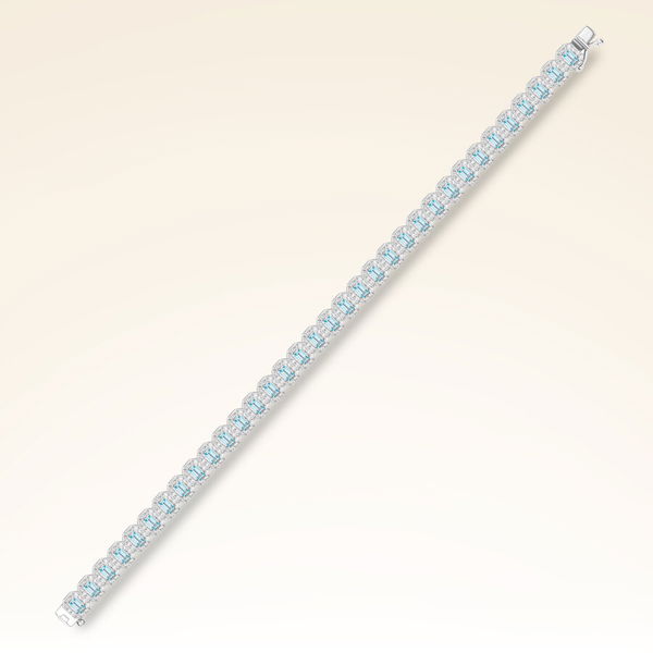 5,10 Karat Pırlantalı Swiss Blue Topaz Suyolu Bileklik - Pare Pırlanta