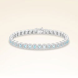 5,10 Karat Pırlantalı Swiss Blue Topaz Suyolu Bileklik - 1