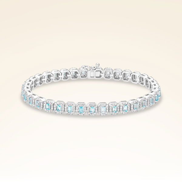 5,10 Karat Pırlantalı Swiss Blue Topaz Suyolu Bileklik - Pare Pırlanta