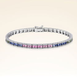 6,50 Karat Pırlantalı Safir Rainbow Bileklik - PR00124 - 1