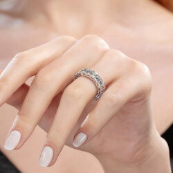 7,44 Karat Oktagon Pırlantalı Tamtur Yüzük - 4