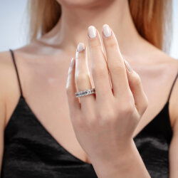 7,44 Karat Oktagon Pırlantalı Tamtur Yüzük - 3