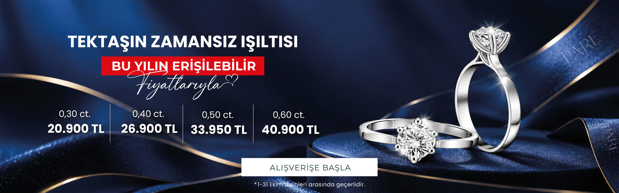 Tektaş Yüzükler Kampanya 30-60 CT