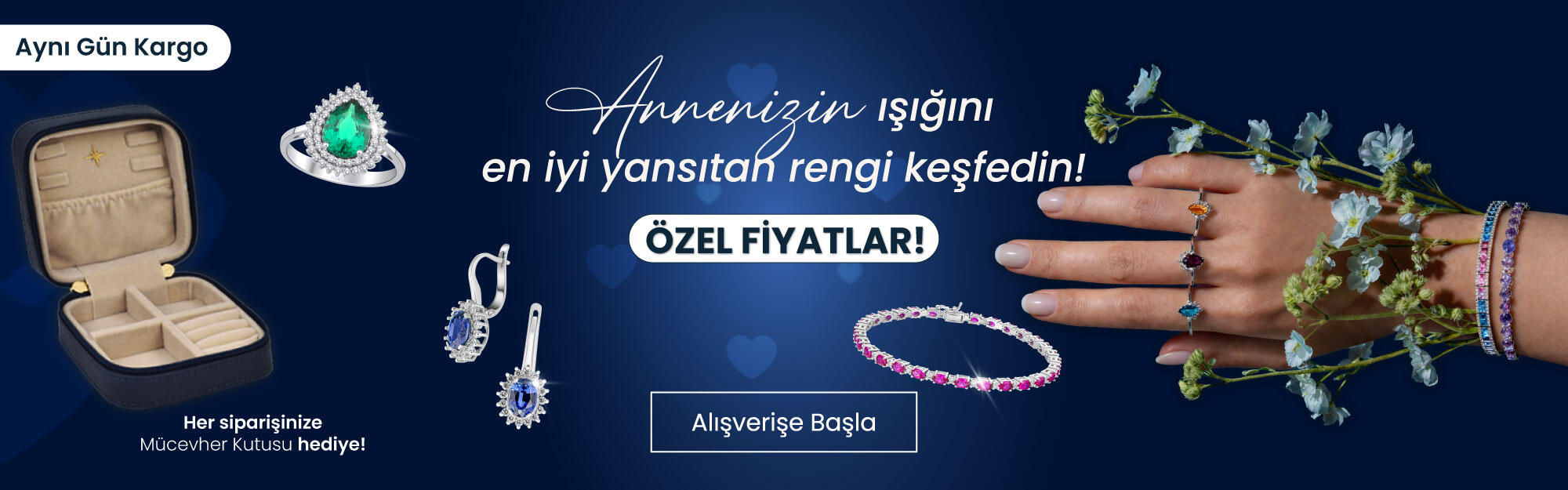 Anneler Günü Renkli Taşlı