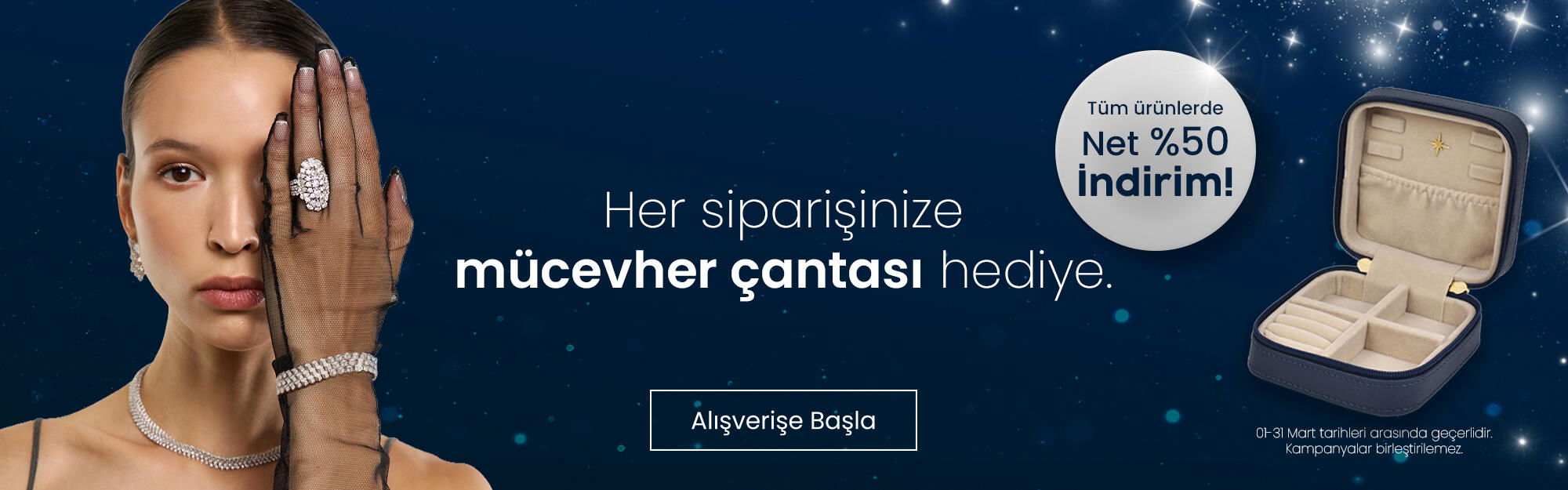 Mücevher kutusu, %50 indirim