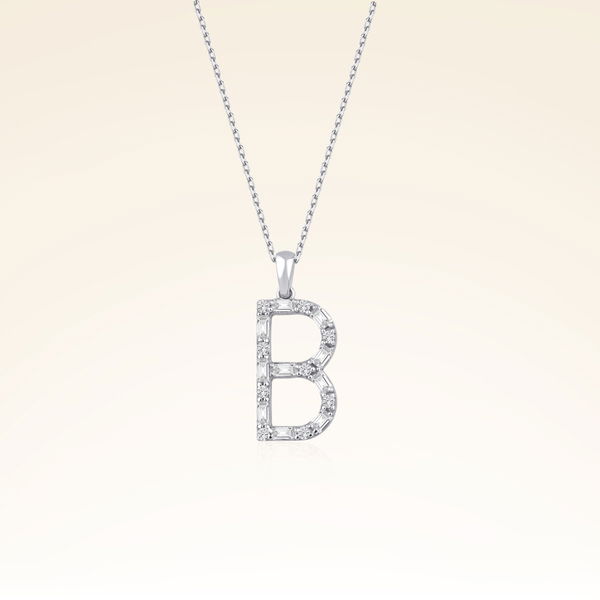 B Harf Pırlanta Kolye - Pare Pırlanta