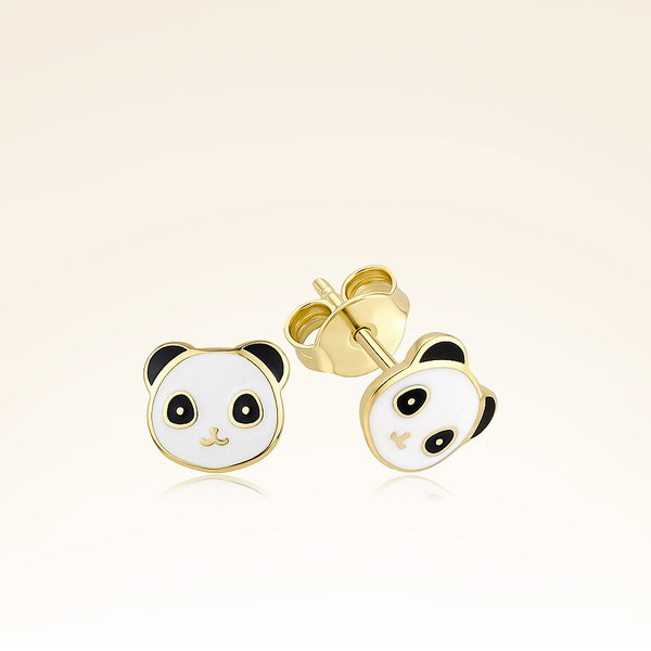 Altın Paye Panda Çocuk Küpe - Pare Pırlanta