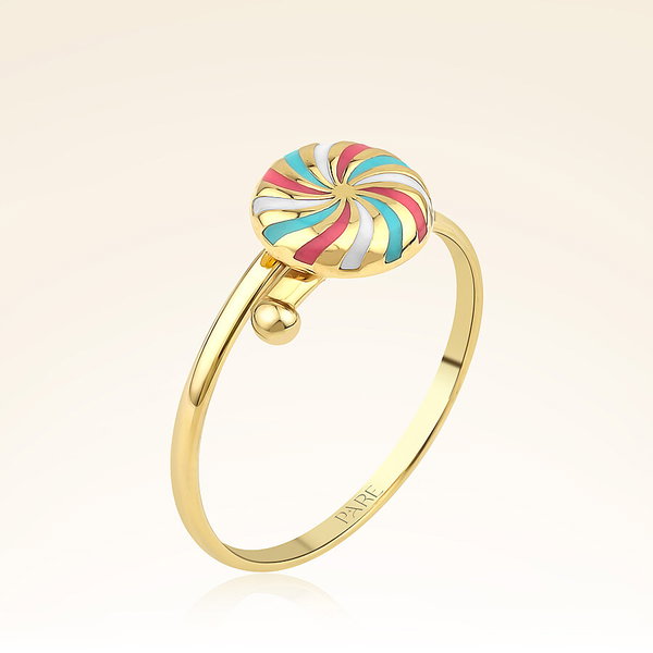 Altın Paye Şeker Ayarlanabilir Çocuk Yüzük - Pare Pırlanta