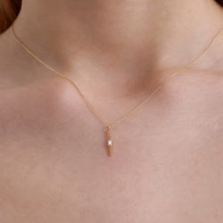 0,03 Karat Baget Pırlanta Çıtır Kolye - PR01542 - 3