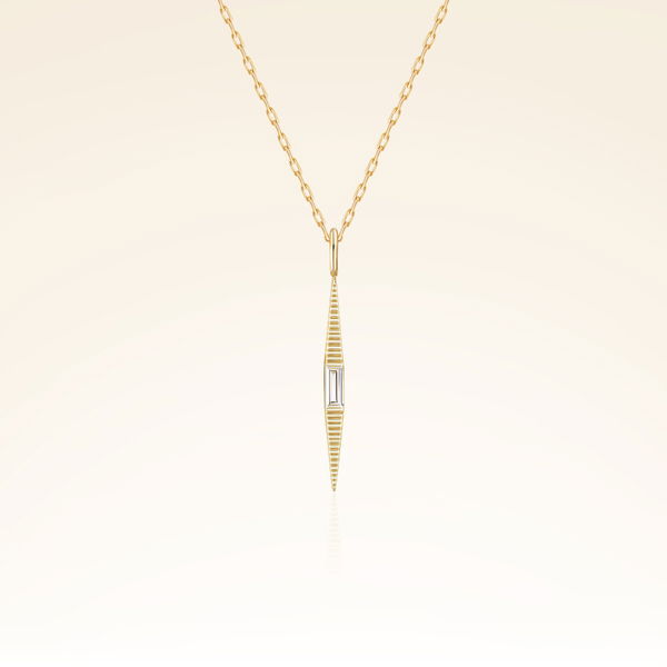 0,03 Karat Baget Pırlanta Çıtır Kolye - Pare Pırlanta