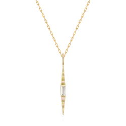 0,03 Karat Baget Pırlanta Çıtır Kolye - PR01542 - 1
