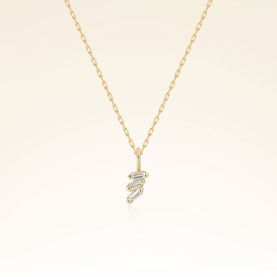 0,04 Karat Baget Pırlanta Çıtır Kolye - Pare Pırlanta